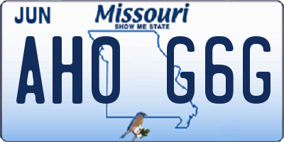 MO license plate AH0G6G