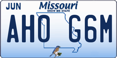 MO license plate AH0G6M
