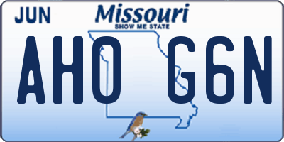 MO license plate AH0G6N
