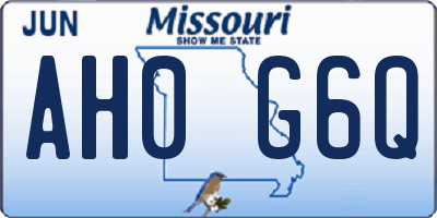 MO license plate AH0G6Q