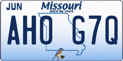 MO license plate AH0G7Q