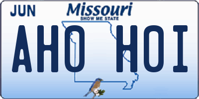 MO license plate AH0H0I