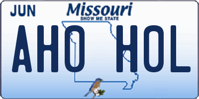 MO license plate AH0H0L