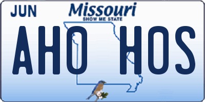MO license plate AH0H0S