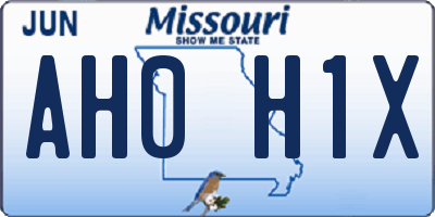 MO license plate AH0H1X