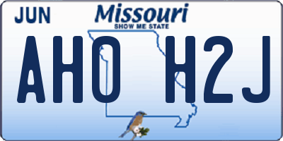 MO license plate AH0H2J