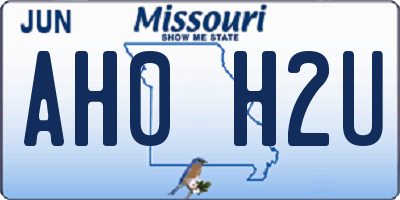 MO license plate AH0H2U