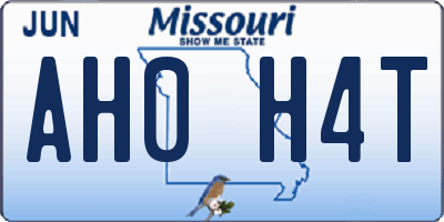 MO license plate AH0H4T
