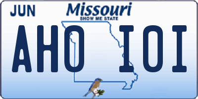 MO license plate AH0I0I