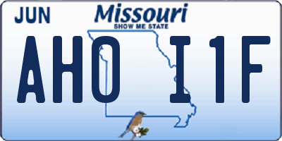 MO license plate AH0I1F
