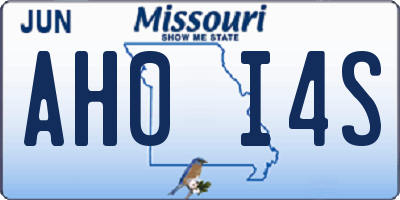 MO license plate AH0I4S