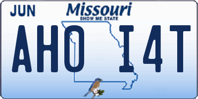 MO license plate AH0I4T