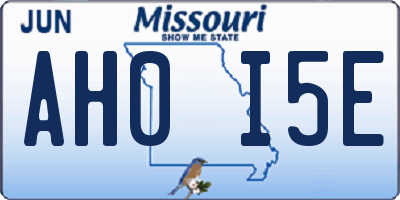 MO license plate AH0I5E