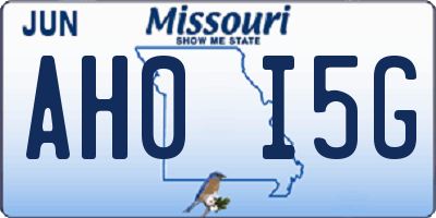 MO license plate AH0I5G