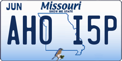 MO license plate AH0I5P