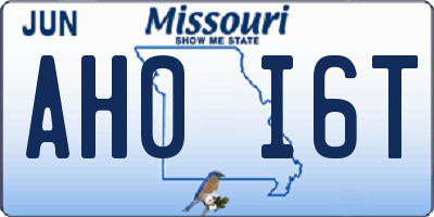 MO license plate AH0I6T