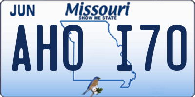 MO license plate AH0I7O