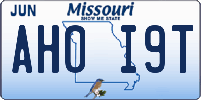 MO license plate AH0I9T