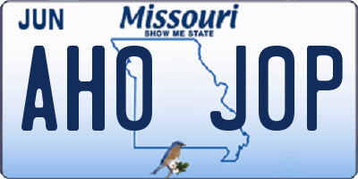 MO license plate AH0J0P
