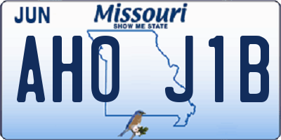 MO license plate AH0J1B
