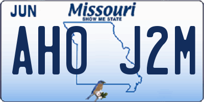 MO license plate AH0J2M