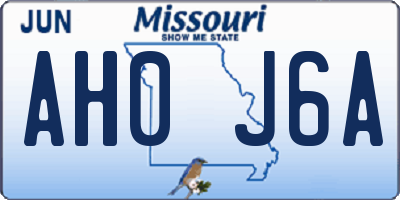 MO license plate AH0J6A