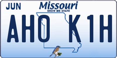MO license plate AH0K1H