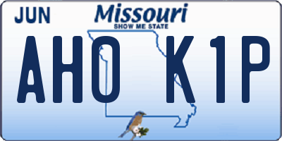 MO license plate AH0K1P