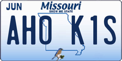 MO license plate AH0K1S