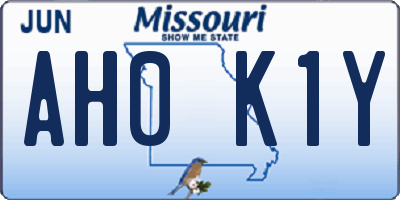 MO license plate AH0K1Y