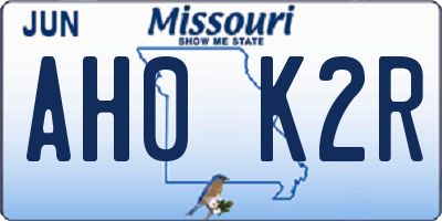 MO license plate AH0K2R