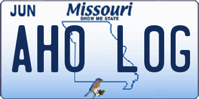 MO license plate AH0L0G