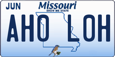 MO license plate AH0L0H