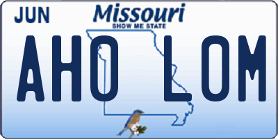 MO license plate AH0L0M