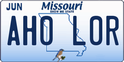 MO license plate AH0L0R