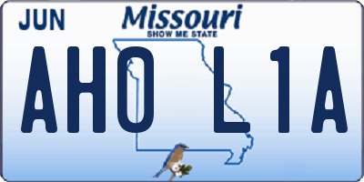 MO license plate AH0L1A