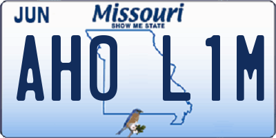 MO license plate AH0L1M