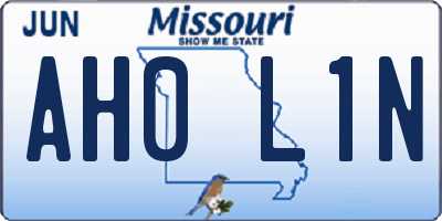 MO license plate AH0L1N