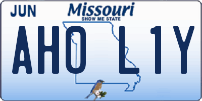 MO license plate AH0L1Y