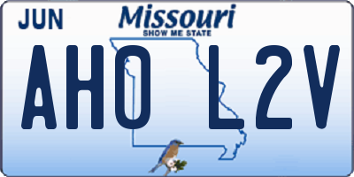 MO license plate AH0L2V