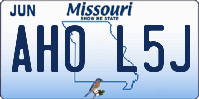 MO license plate AH0L5J