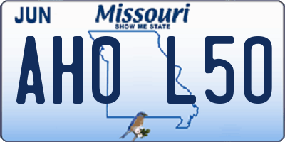 MO license plate AH0L5O