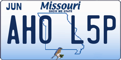 MO license plate AH0L5P