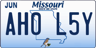 MO license plate AH0L5Y