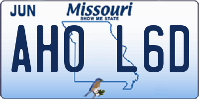 MO license plate AH0L6D