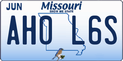 MO license plate AH0L6S