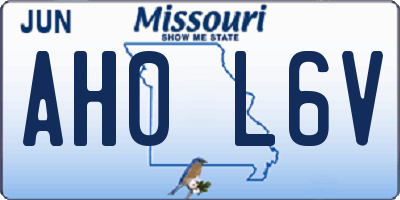 MO license plate AH0L6V