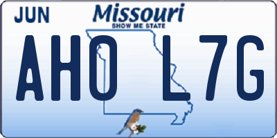 MO license plate AH0L7G