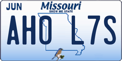 MO license plate AH0L7S