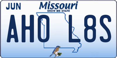 MO license plate AH0L8S